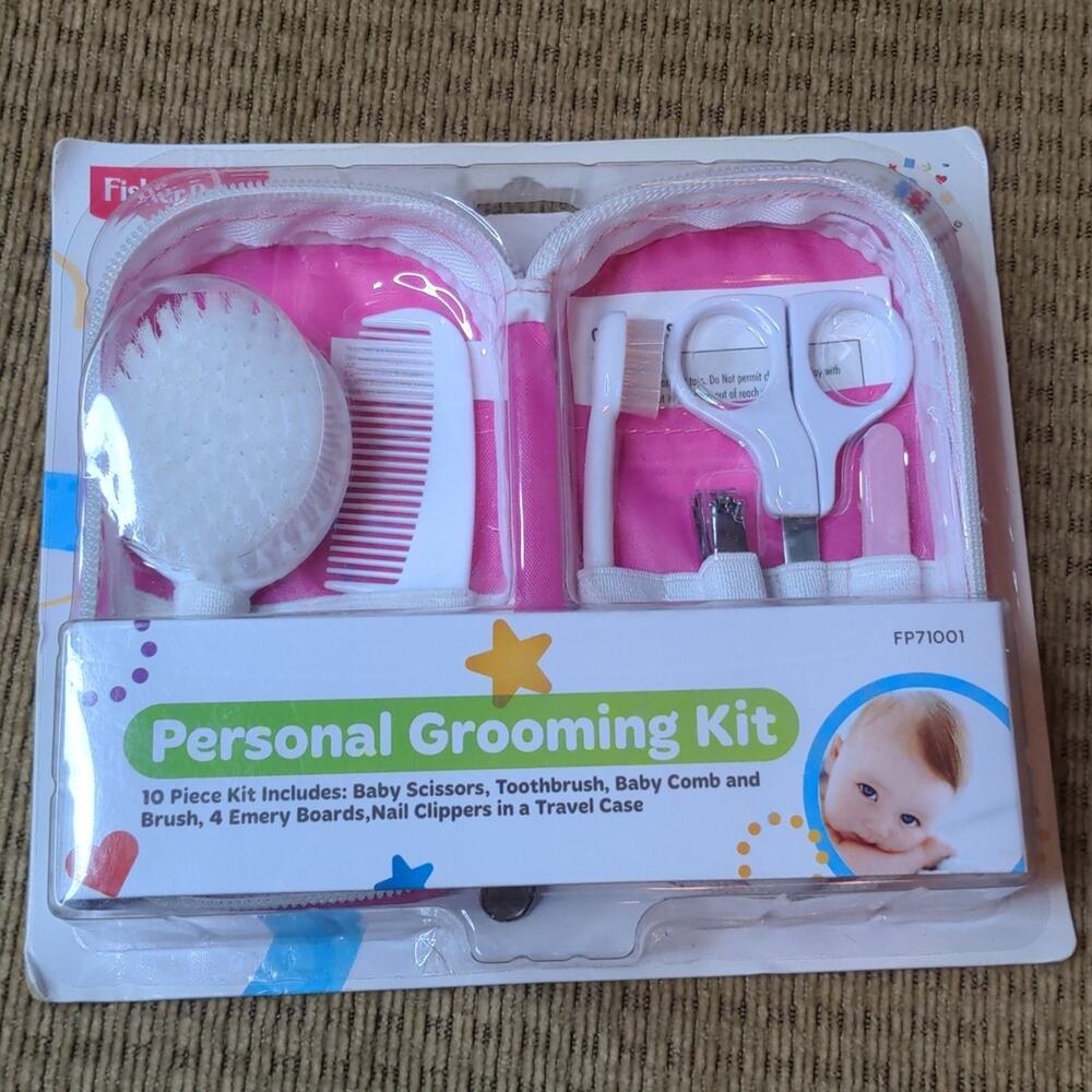 FISHER PRICE Pink Personal Grooming Kit NEW Brush Scissors Clippers Toothbrush